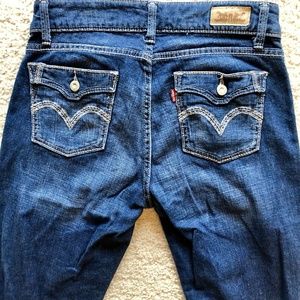 LEVI'S 529 Curvy Bootcut Distressed Denim Jeans